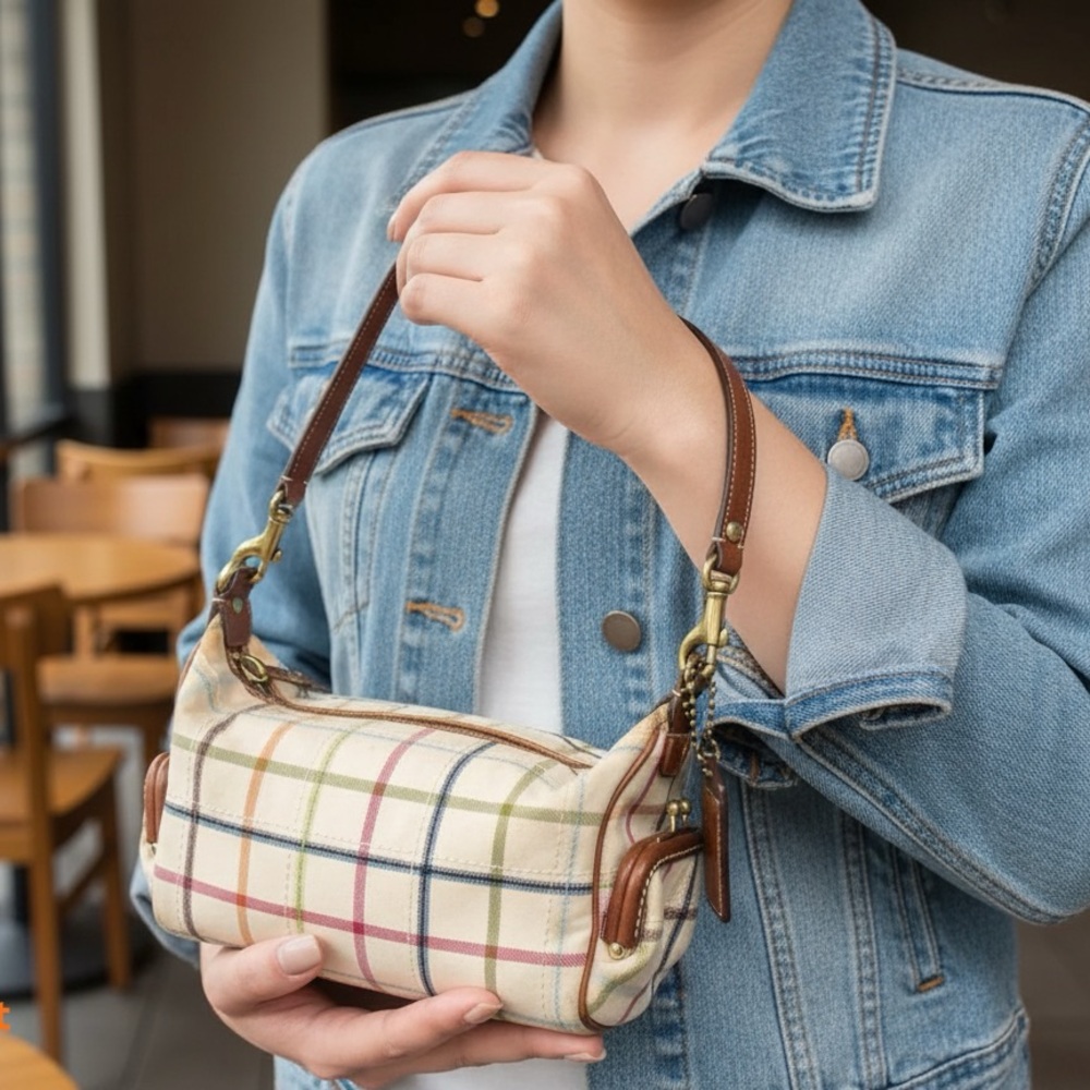 Coach Multicolor Plaid Mini Bag